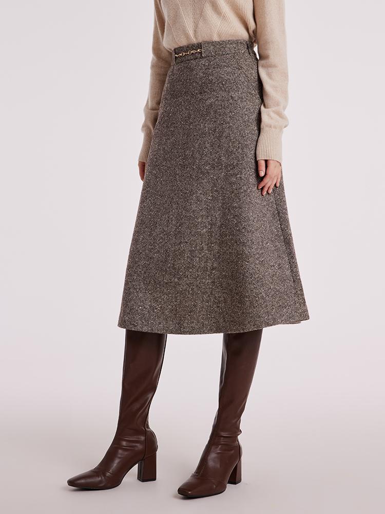 Waisted Washable Woolen Skirt – GOELIA