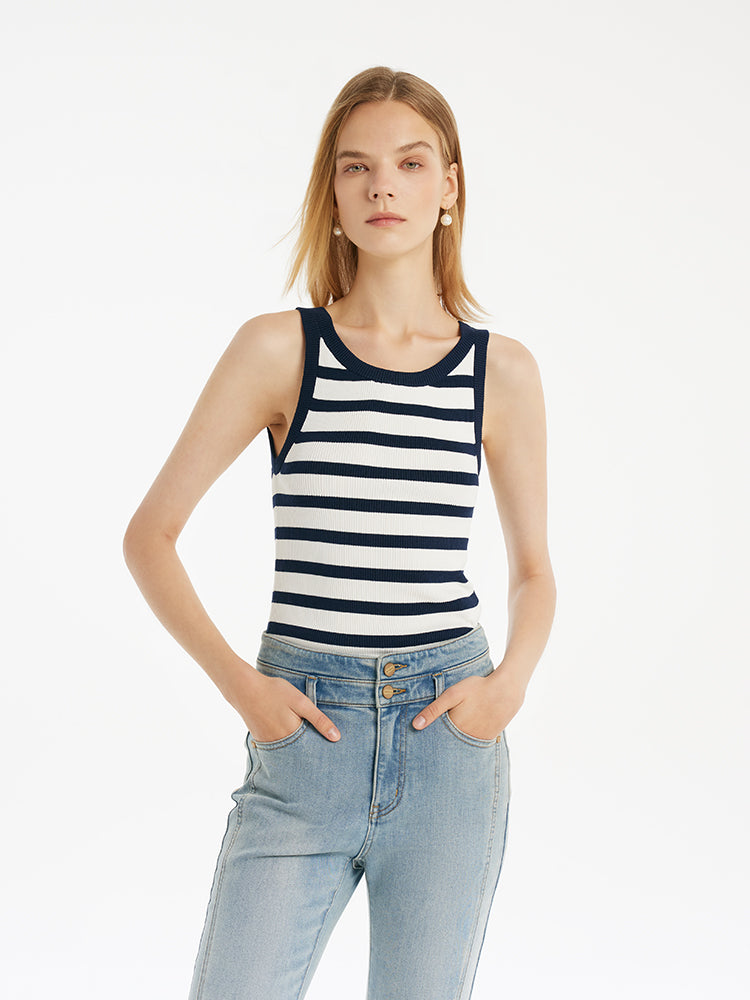 Striped Knitted Women Tank Top GOELIA