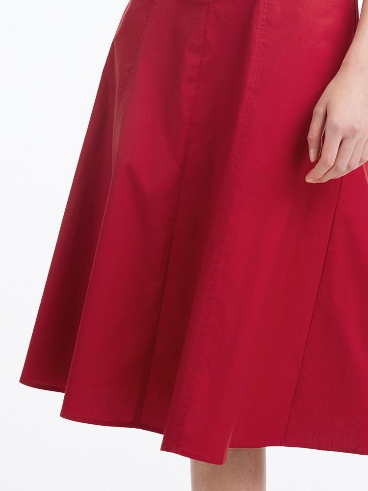 Red High Waist A-Line Dress GOELIA