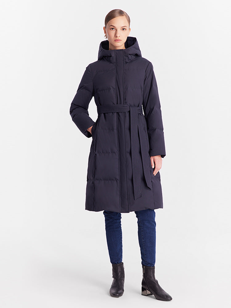 Hooded Long Goose Down Garment GOELIA