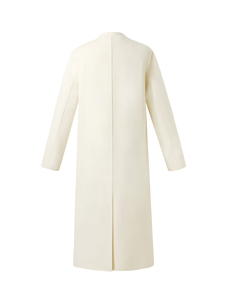 Wool Cashmere V-Neck Women Overcoat GOELIA