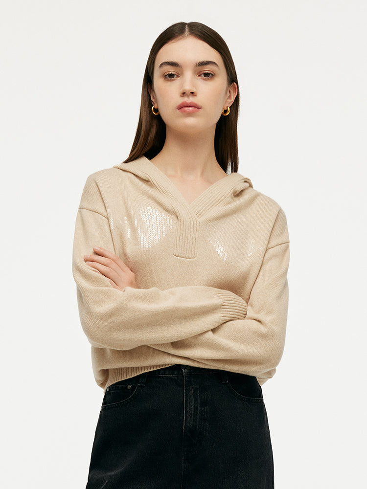 Cashmere Women Knit Hoodie GOELIA