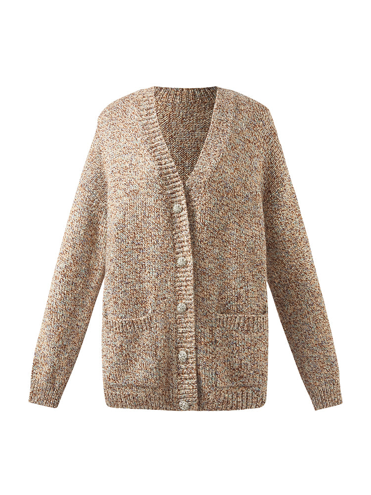 Wool Blend Single-Breasted Women Cardigan GOELIA