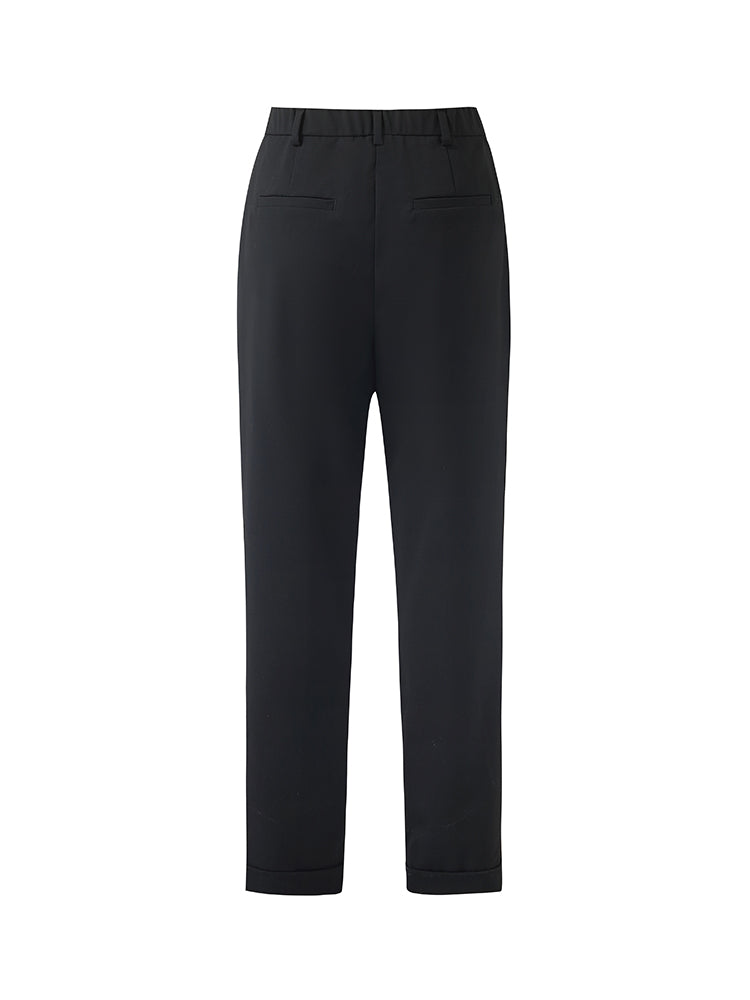 Machine Washable Wool Women Tapered Pants GOELIA