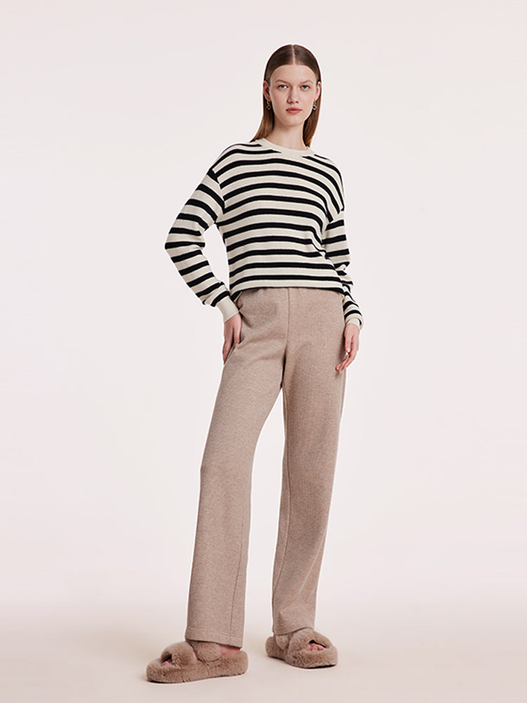 Machine Washable Wool Stripe Women Sweater GOELIA