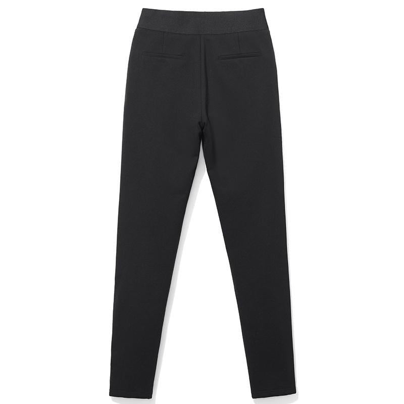 Black Fleece Stretchy Waist Jeans GOELIA