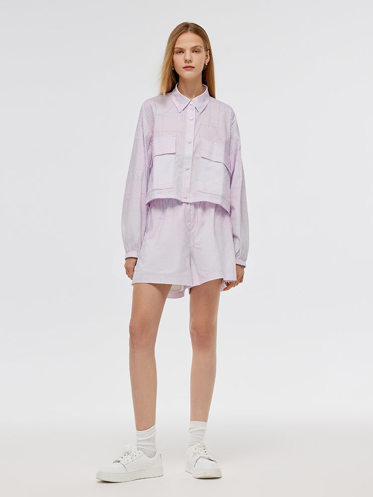 GOELIA X CHRISTINE PHUNG Crop Jacket And Shorts Two-Piece Set GOELIA