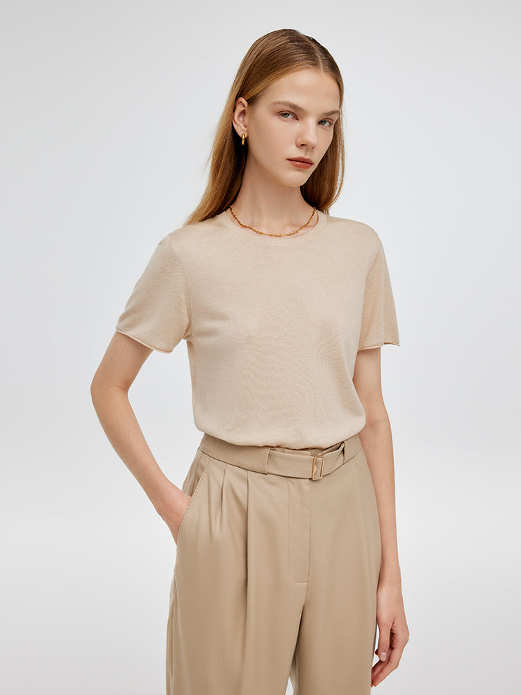 Triacetate-Cashmere Blend Women Knit Top GOELIA