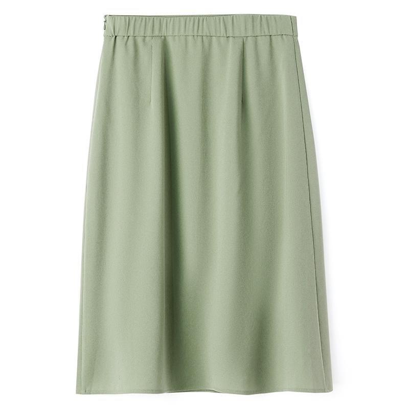 Green Acetate Straight Skirt GOELIA