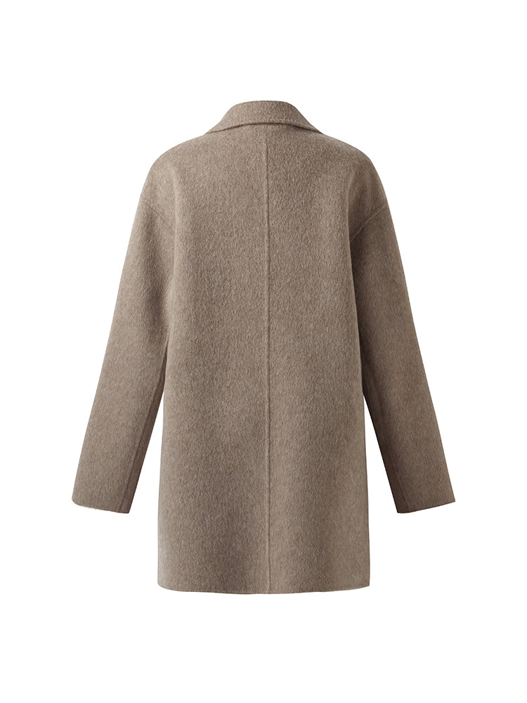 Wool Alpaca Women Mid-Length Coat GOELIA