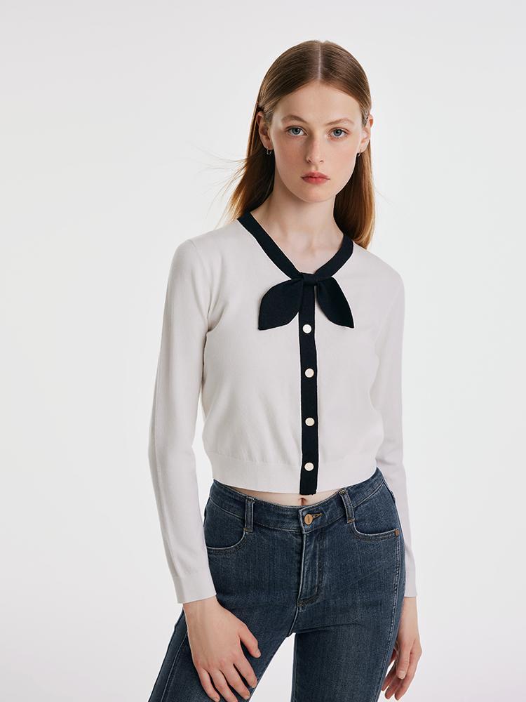 Tencel And Wool Bowknot Sweater GOELIA