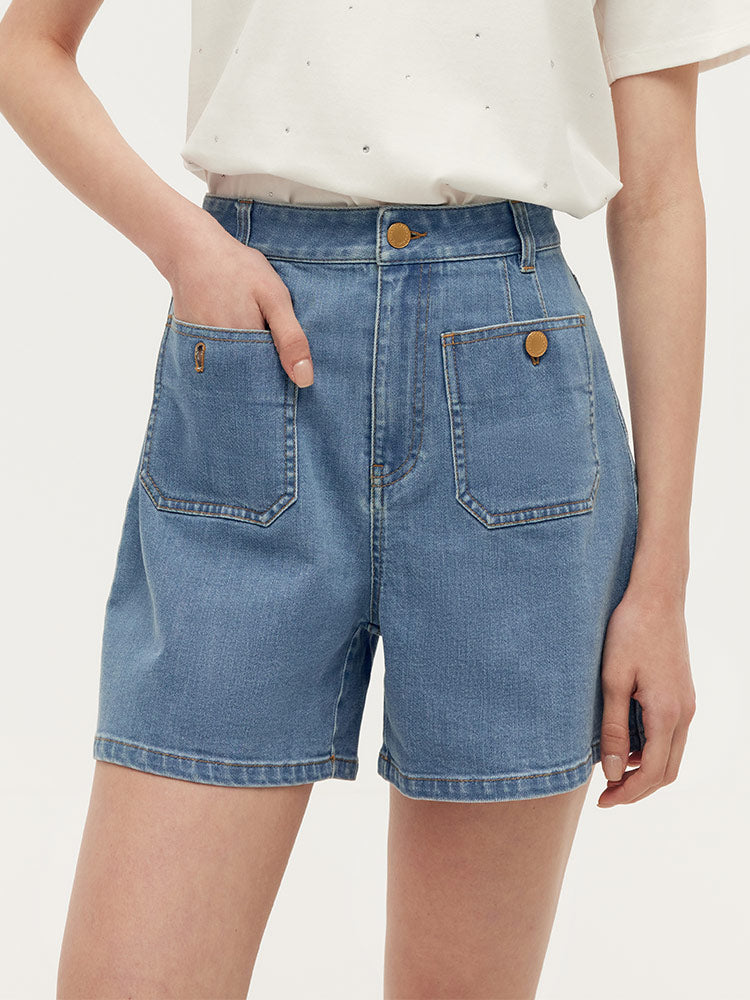 Denim A-Line Women Shorts GOELIA