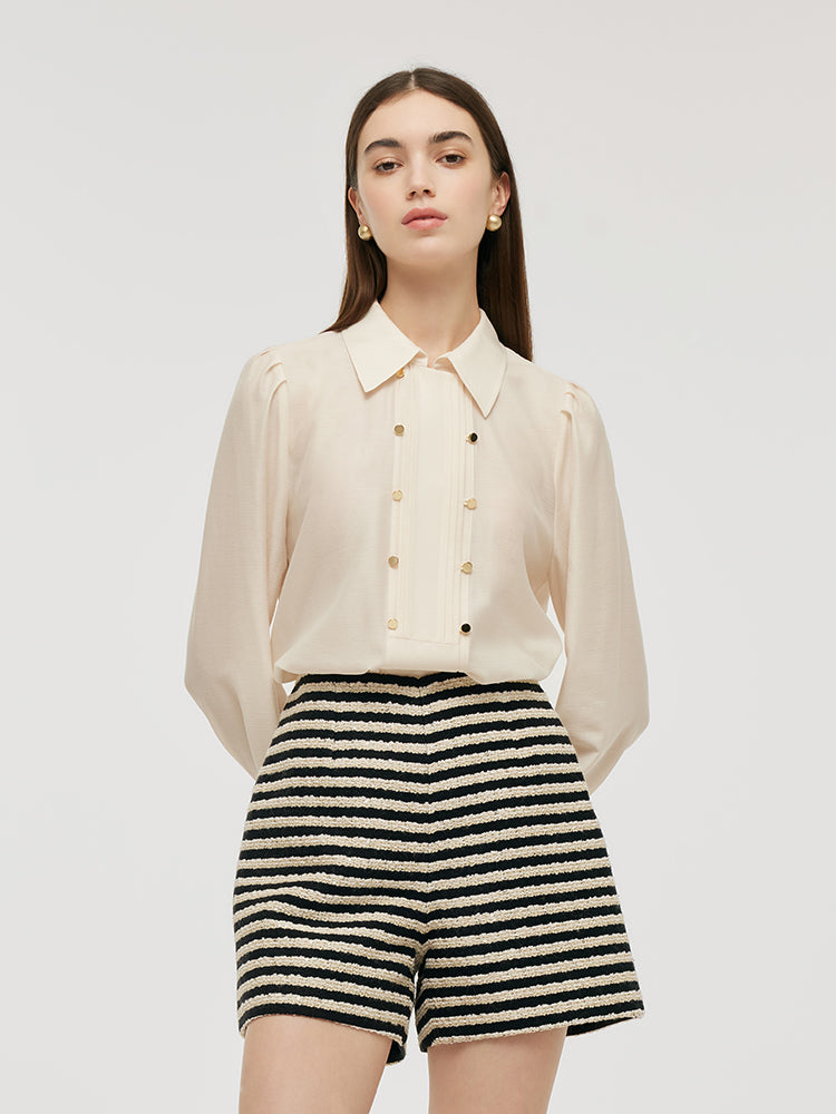 Acetate Lapel Women Shirt GOELIA