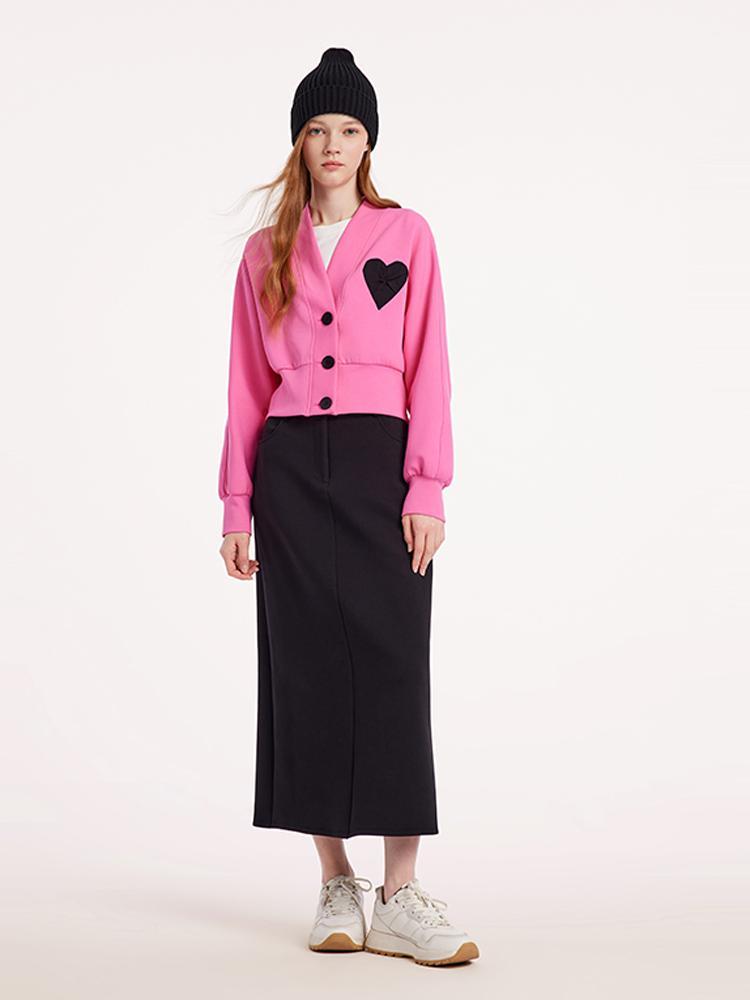 Pink Air Layer Heart Crop Jacket GOELIA