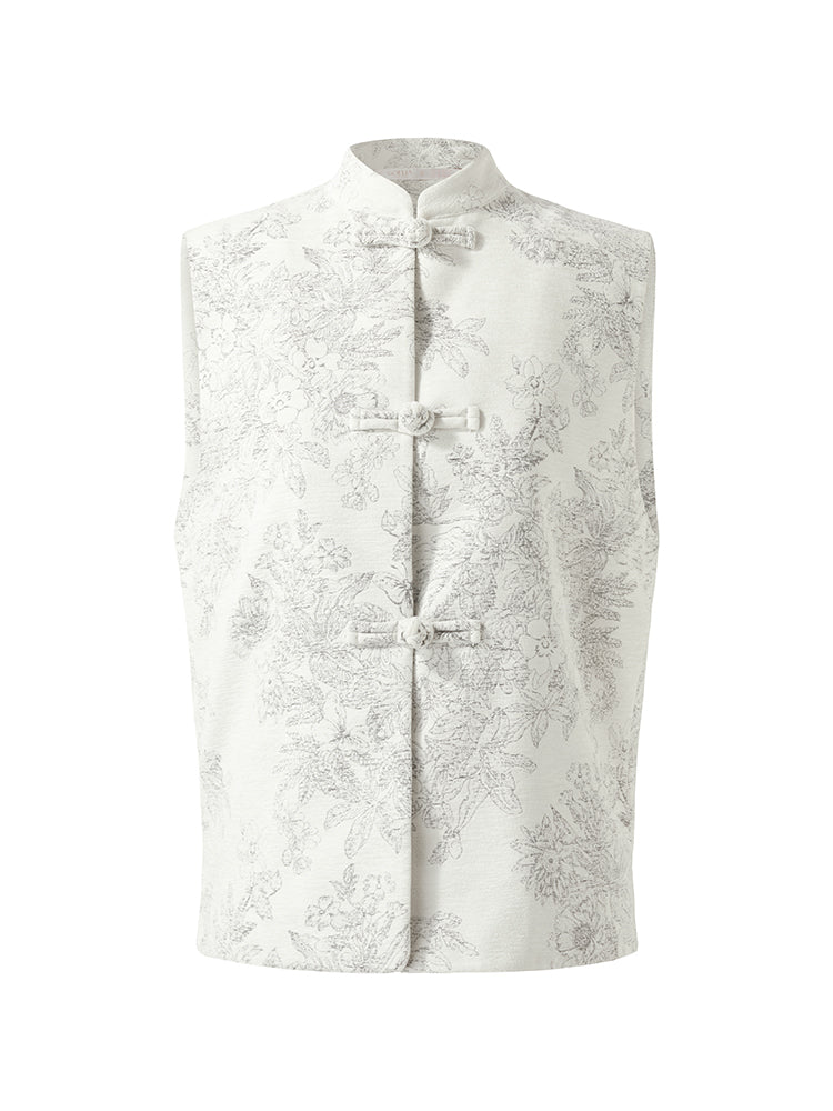 New Chinese-Style Jacquard Women Vest GOELIA