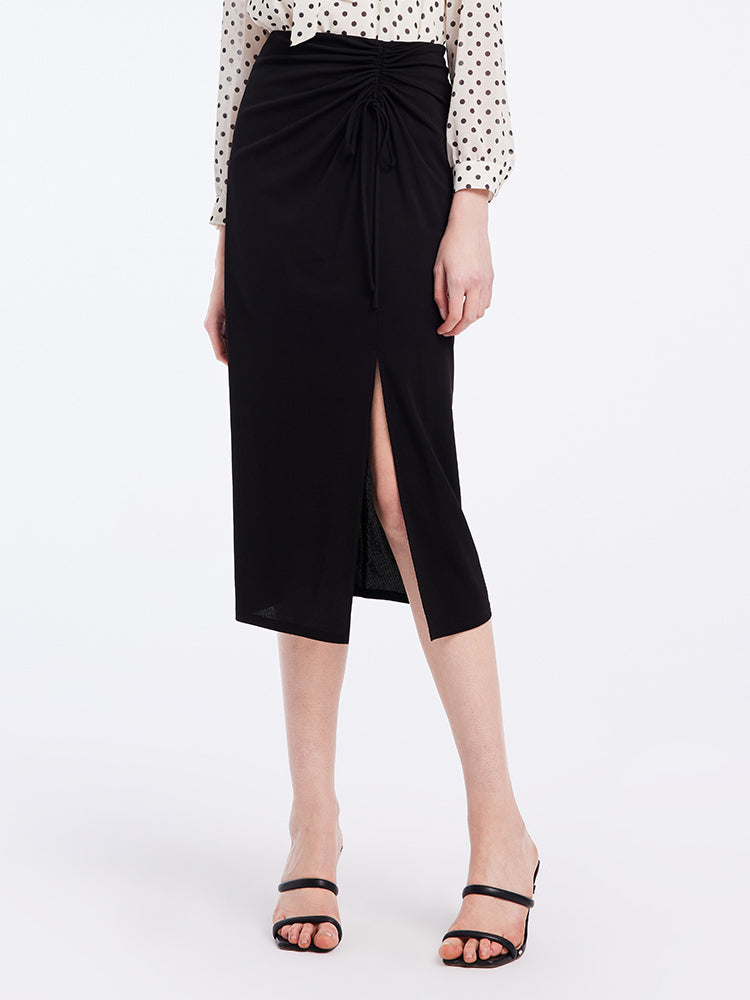 Black Triacetate Knitted Skirt GOELIA