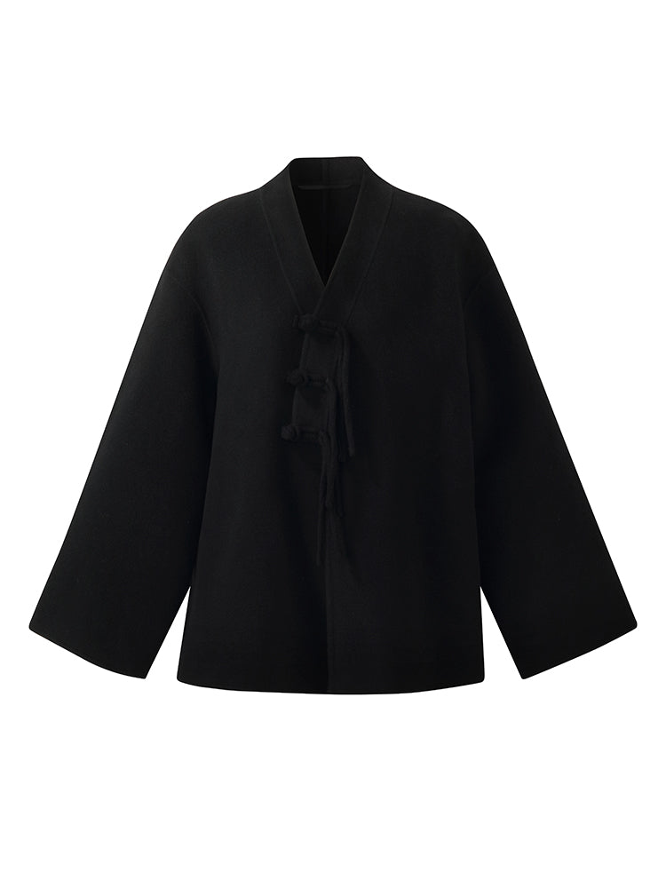 Tencel Wool New Chinese-Style Women Coat GOELIA