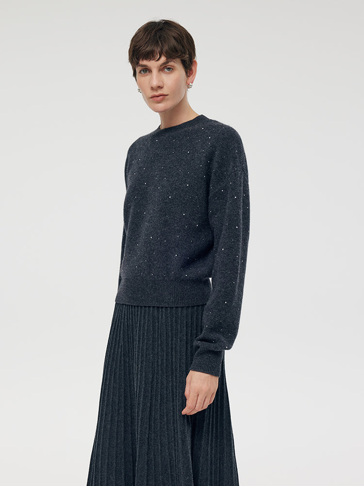 Wool Sequins Women Sweater GOELIA