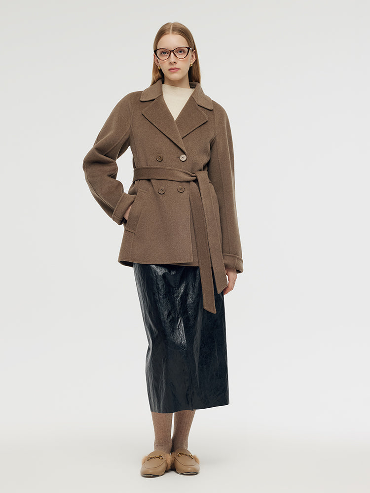 Wool Cashmere Women Wrap Coat GOELIA