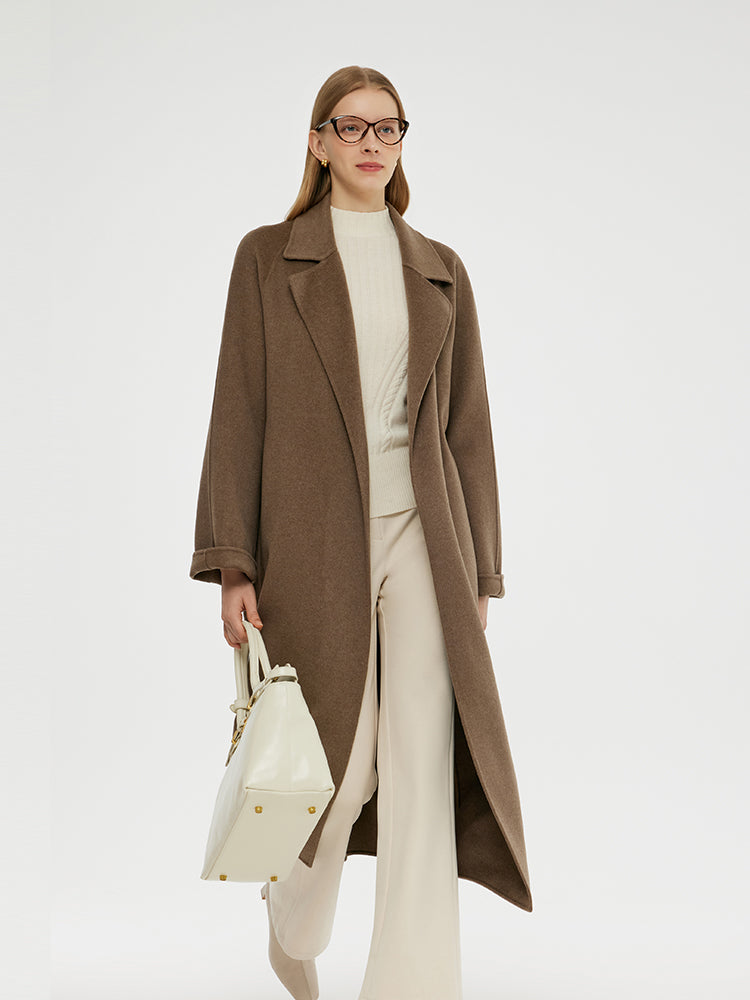 Cashmere And Wool Women Wrap Coat GOELIA