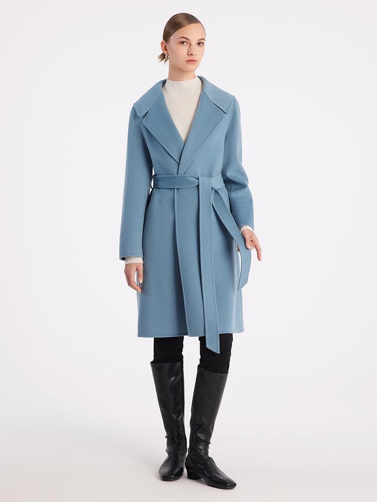 Pure Double-Faced Wool Lapel Women Coat GOELIA