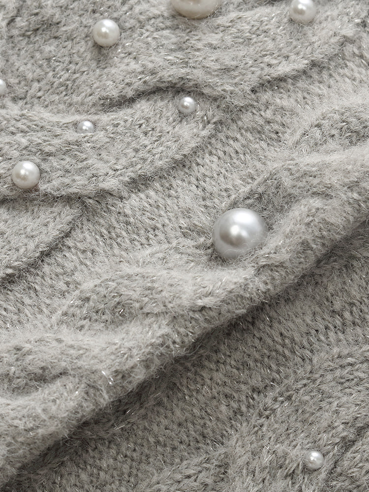 Mohair Blend Pearl Women Cardigan GOELIA