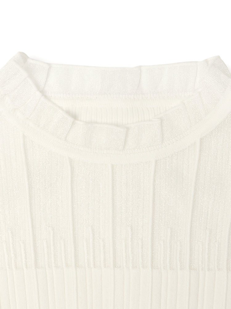 Tencel Wool Lace Ruffle Sweater GOELIA