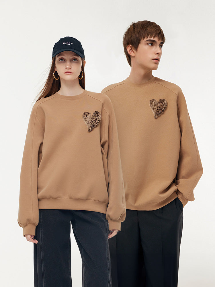 3D Heart Crew Neck Unisex Sweatshirt GOELIA