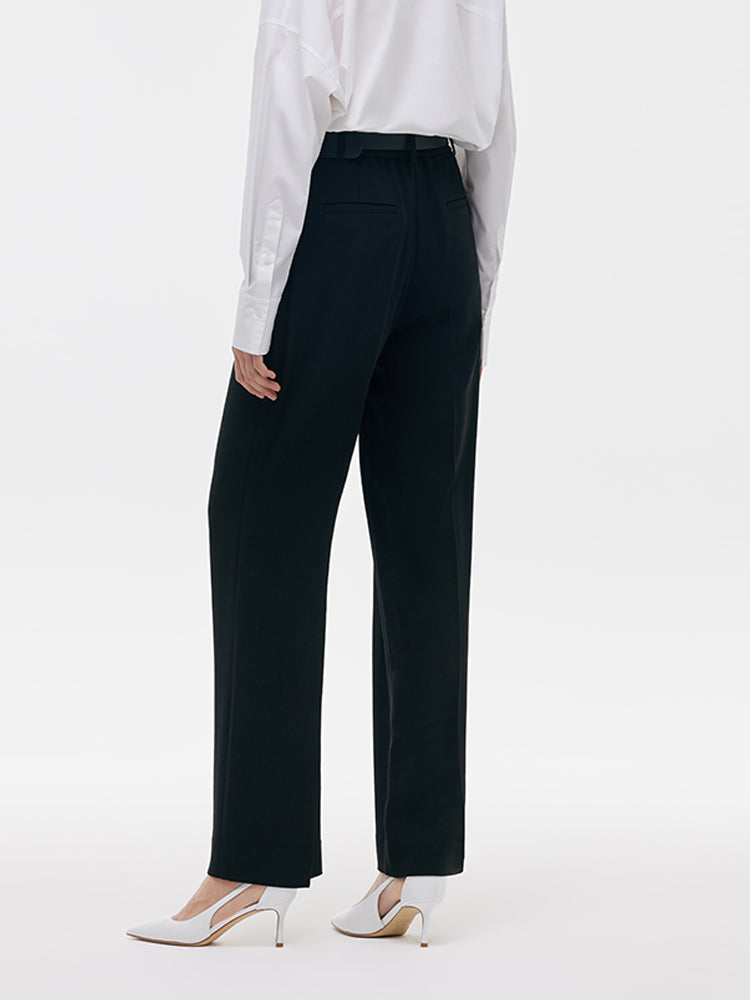 Acetate Straight Pleated Women Pants GOELIA