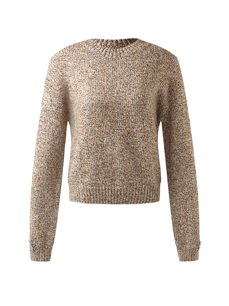 Wool Blend Round Neck Women Sweater GOELIA