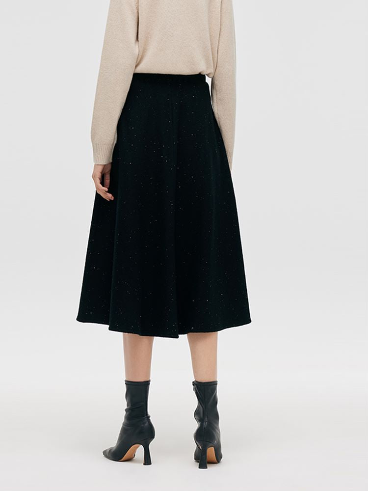 Wool Knitted Sequins Women Half Skirt GOELIA