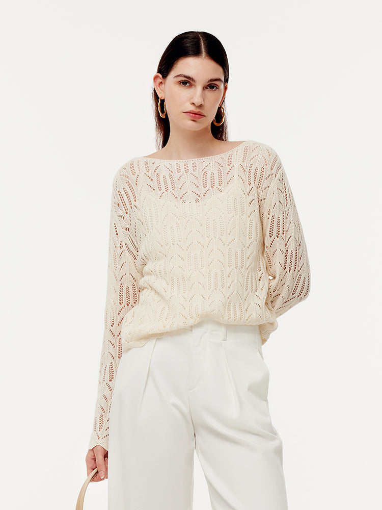 Linen Openwork Women Sweater GOELIA