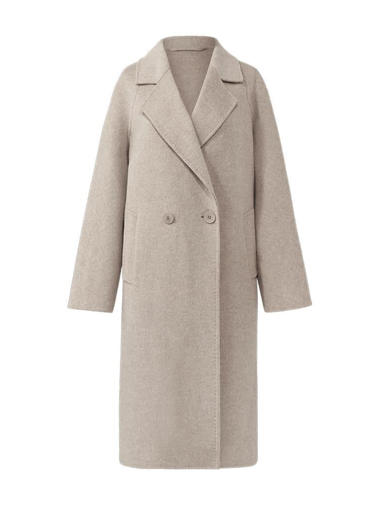 Wool Notched Lapel Double-Faced Women Coat – GOELIA