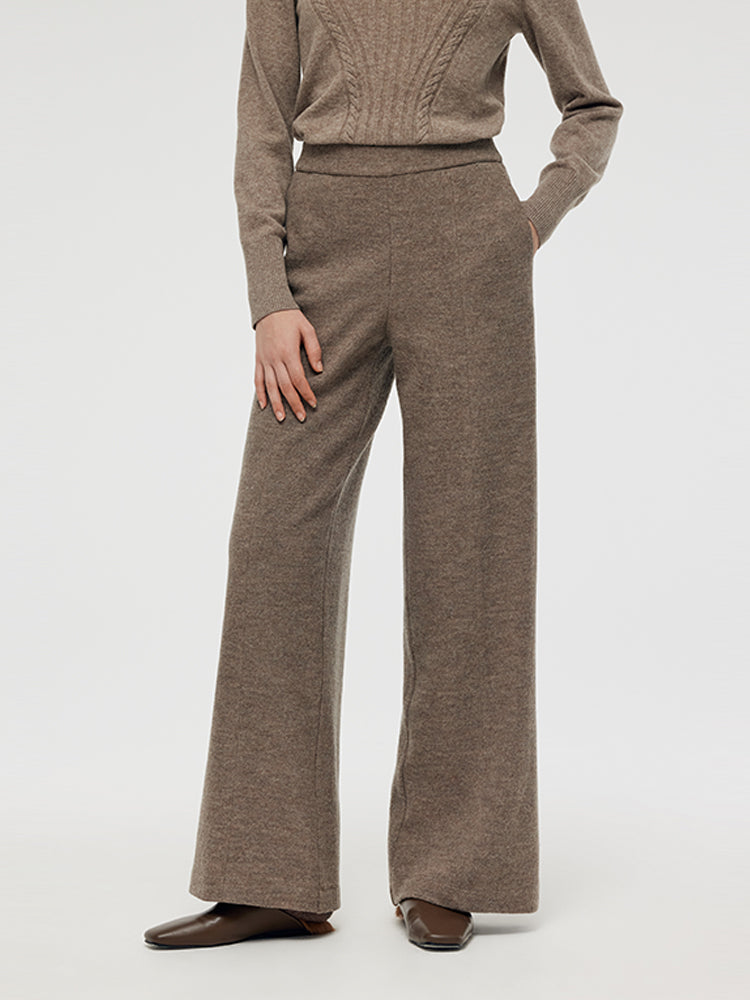 Wool High-Waisted Women Palazzo Pants GOELIA