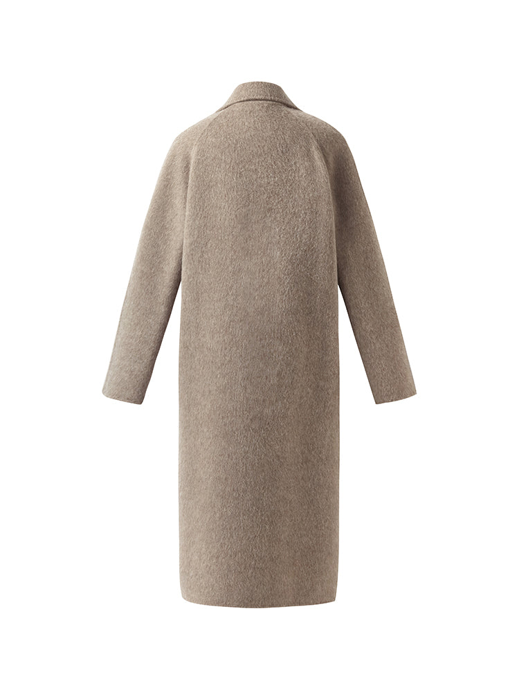 Wool Alpaca Lapel Women Coat GOELIA