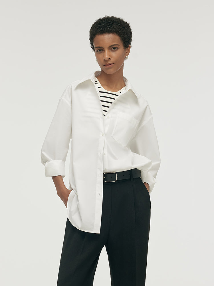 Loose Lapel Single-Breasted Women Shirt GOELIA