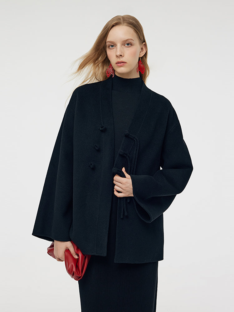 Tencel Wool New Chinese-Style Women Coat GOELIA