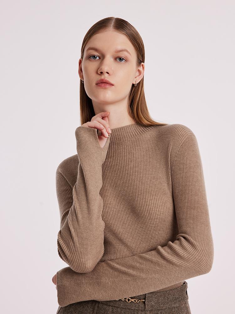 Machine Washable Wool Seamless Sweater GOELIA