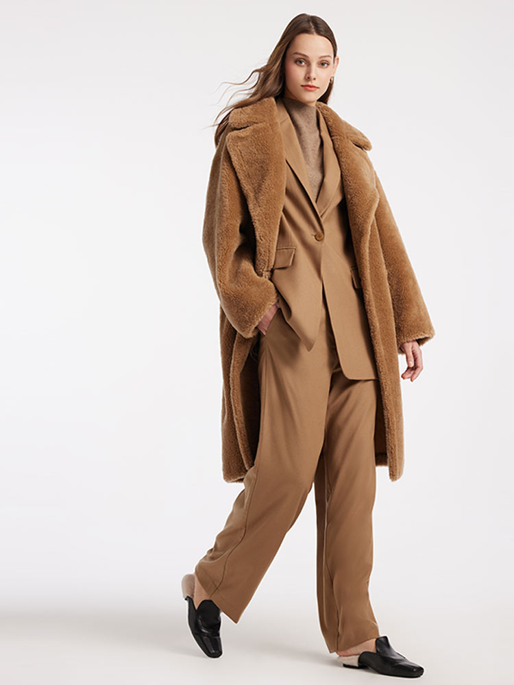 Lamb Wool Oversized Teddy Coat GOELIA