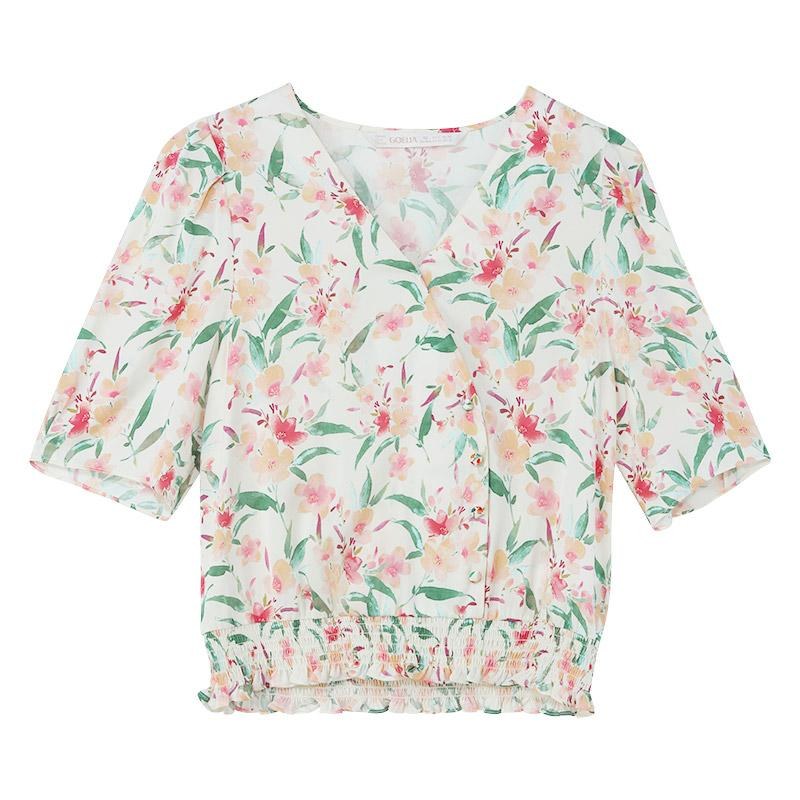 Silk Floral Loose Women Blouse GOELIA