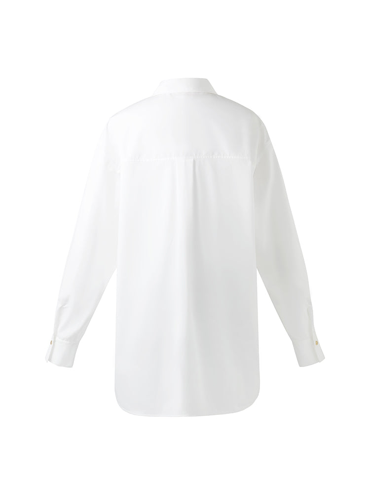 Loose Lapel Single-Breasted Women Shirt GOELIA