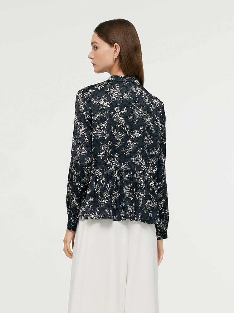 Butterflies Print New Chinese-Style Women Blouse GOELIA