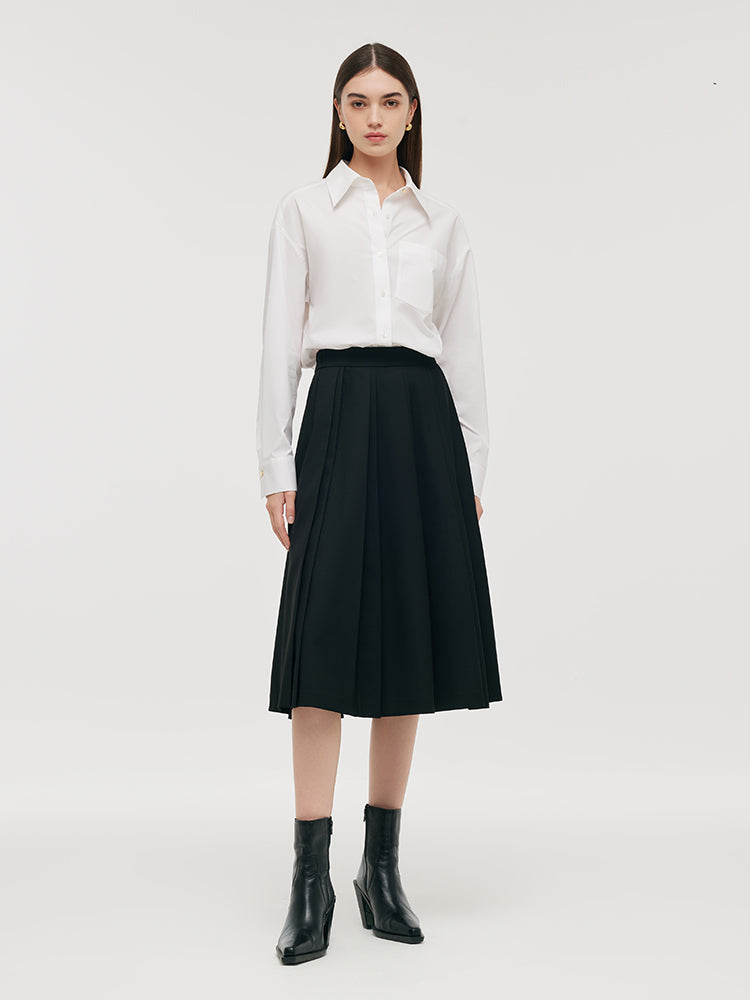 Pleated A-Line Women Skirt GOELIA