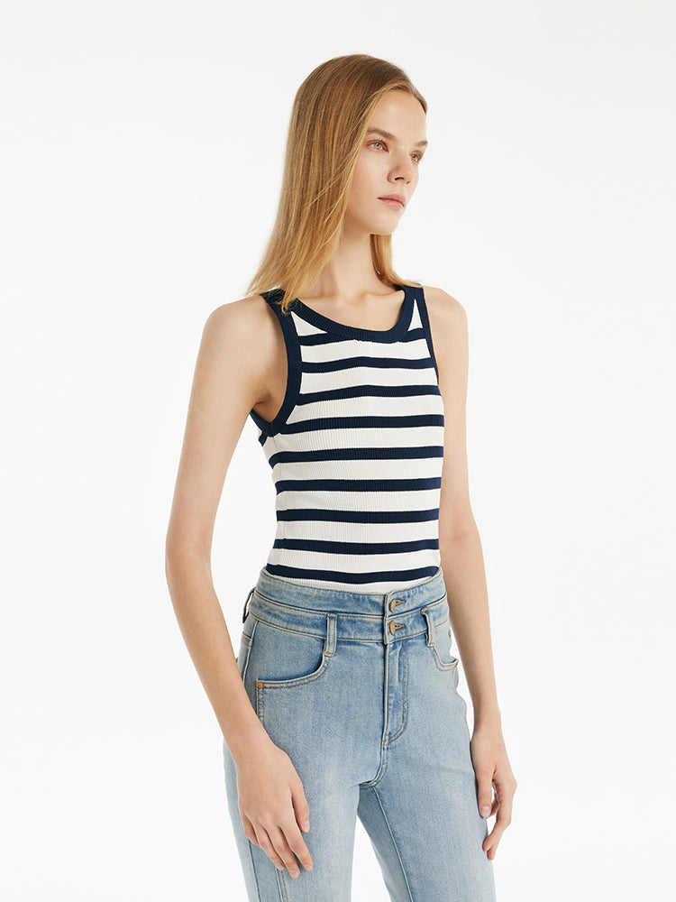 Striped Knitted Women Tank Top GOELIA