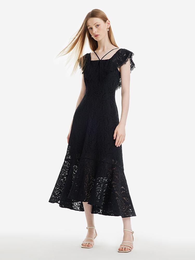 Hollow Lace Midi Dress GOELIA