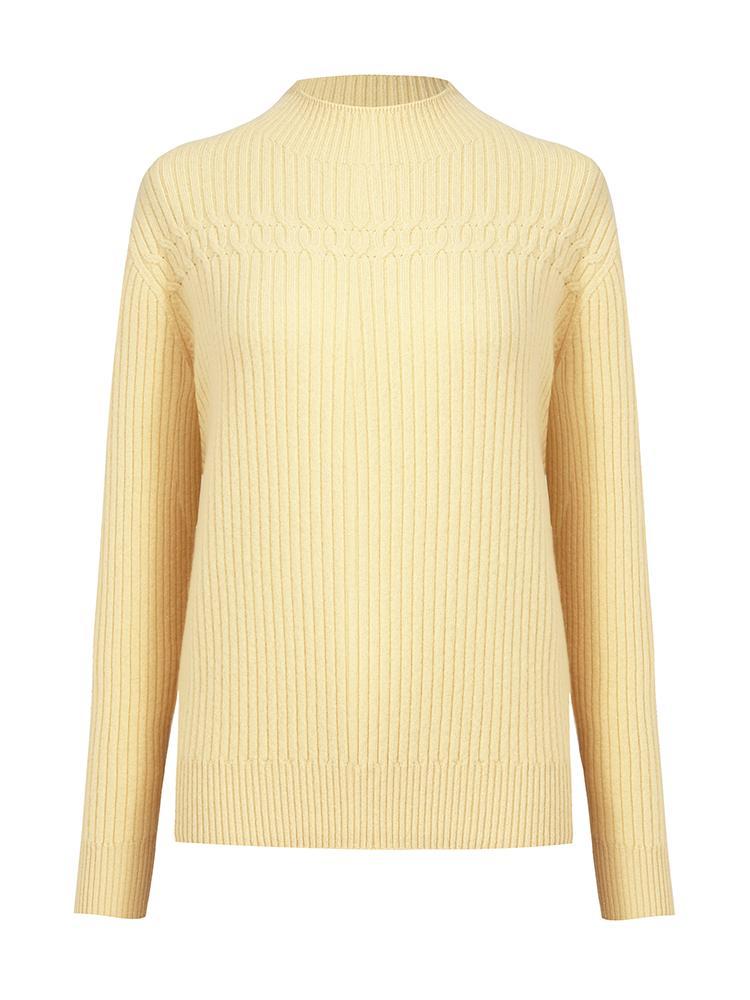 Wool Sequins Mock Neck Sweater GOELIA