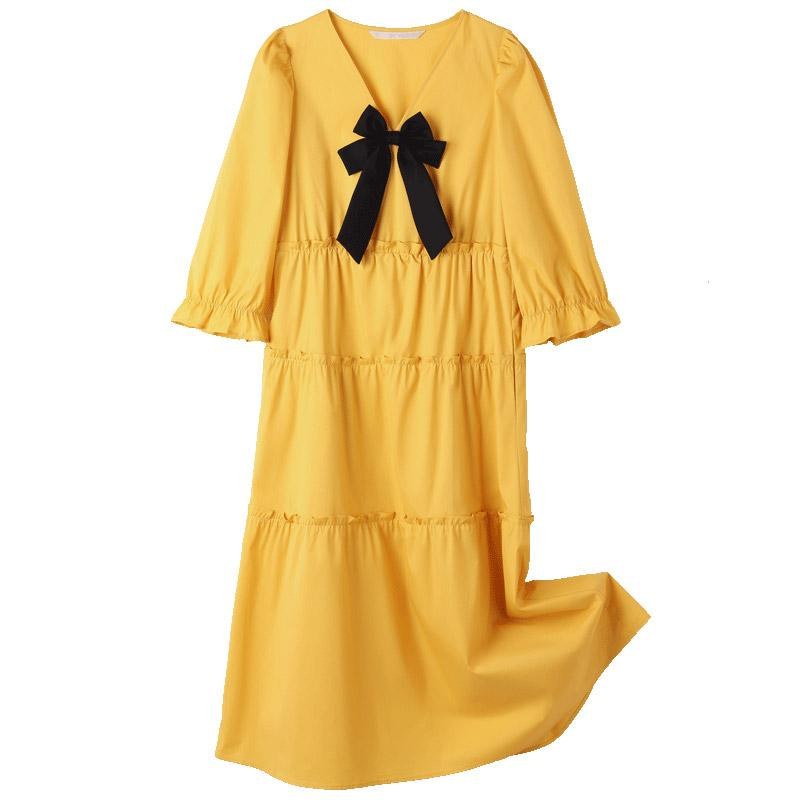 V-Neck 
Detachable Bowknot Maxi Dress GOELIA