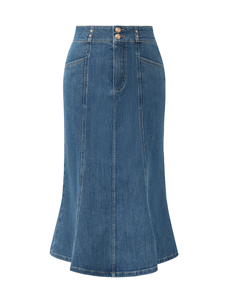 Denim High-Waisted Mermaid Women Skirt GOELIA