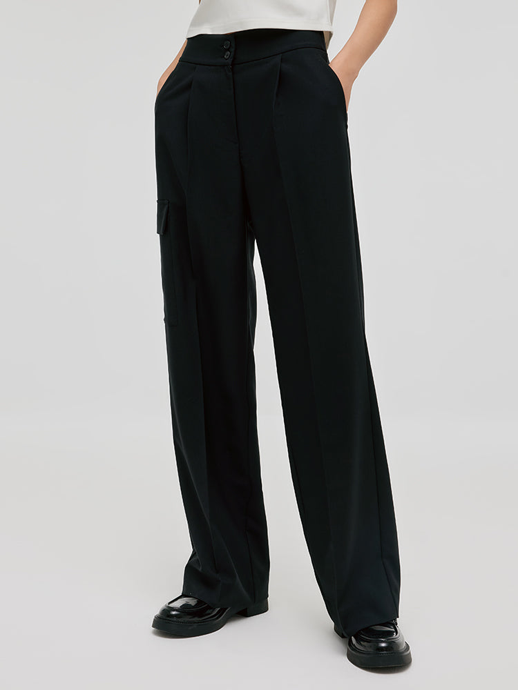 Loose Straight Women Pants With Pockets GOELIA