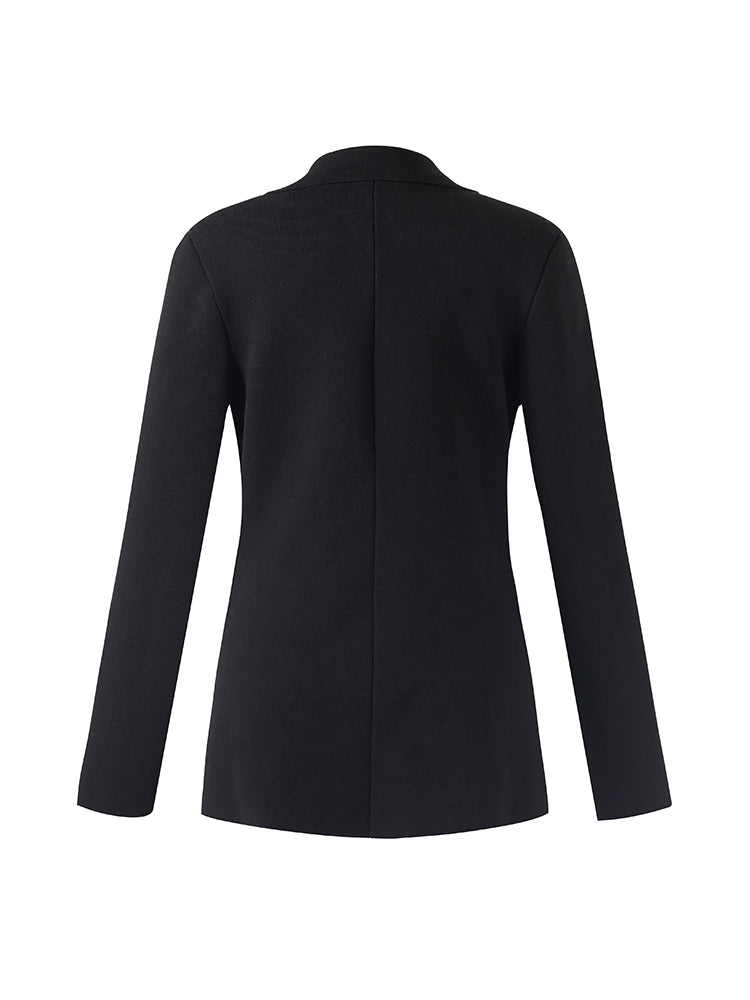 Stretch Lapel Women Knit Blazer GOELIA